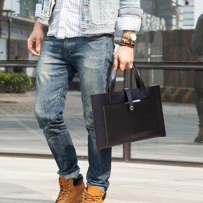 Mens Leather Laptop Bag For Macbook pro 15.6" - Woosir