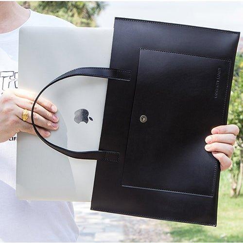 Mens Leather Laptop Bag For Macbook pro 15.6" - Woosir