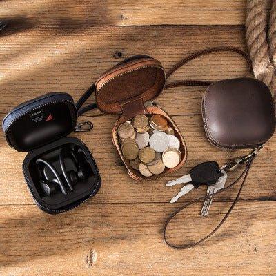 Multifunctional Earphone Storage Box Leather Coin Purse - Woosir