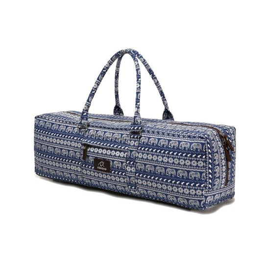 Patterned Canvas Yoga Mat Duffle Bag with Pocket - Woosir