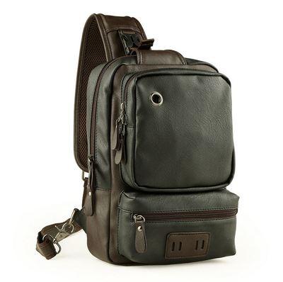 PU Leather Men Sport Bags Male Travel Chest Bag - Woosir