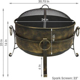 Vintage Portable Wood Fire Pits 24 Inch - Woosir