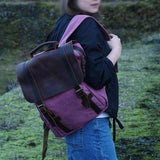 15" Canvas Backpacks Mens Women - Woosir