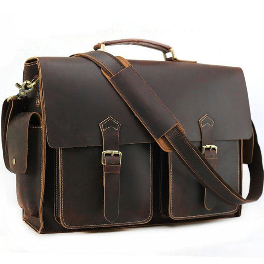 Woosir 17 Inch Laptop Leather Briefcase - Woosir