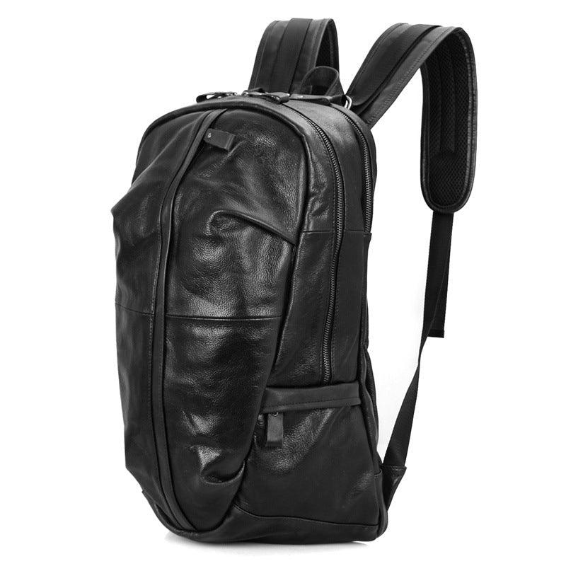 black genuine leather backpack mens Black Goat Leather Backpack Mens