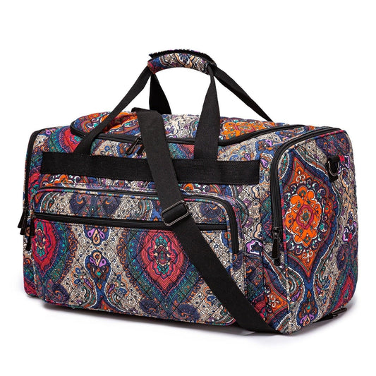 Boho Weekender Bag Canvas Travel Duffel - Woosir