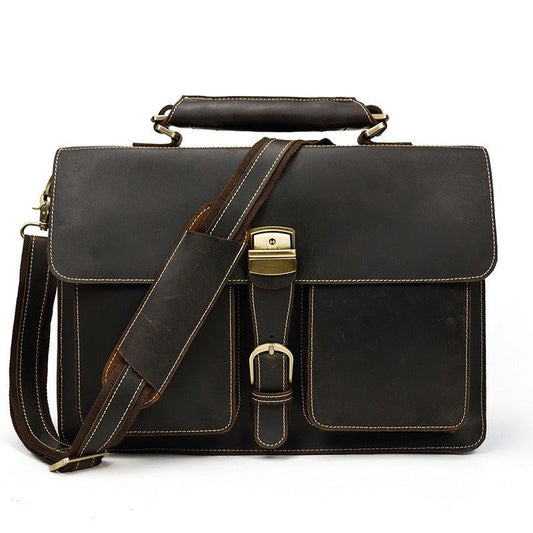 Woosir Brown Mens Briefcase for 14 inch Laptop Bag - Woosir