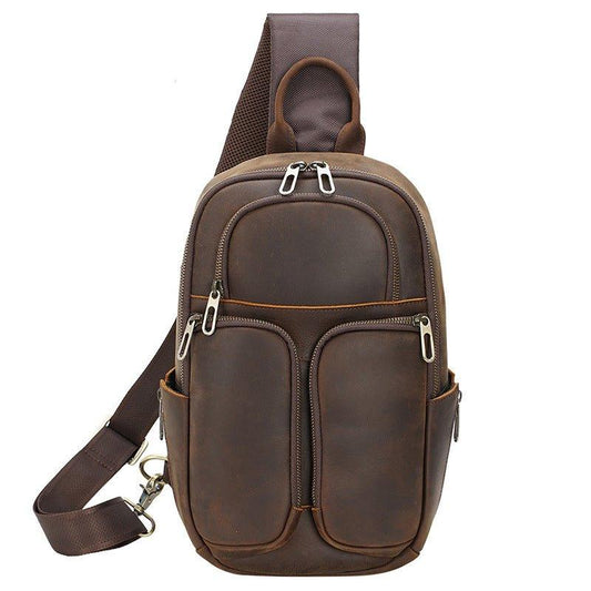 Shoulder Leather Chest Pack Bags - Woosir