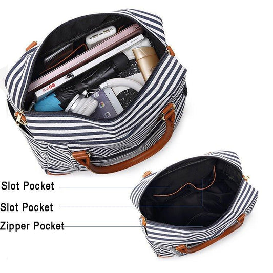 Canvas Carry-on Tote Duffel in Trolley Handle - Woosir