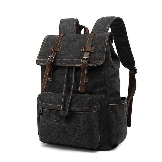 Canvas College Laptop Backpack Vintage Style - Woosir