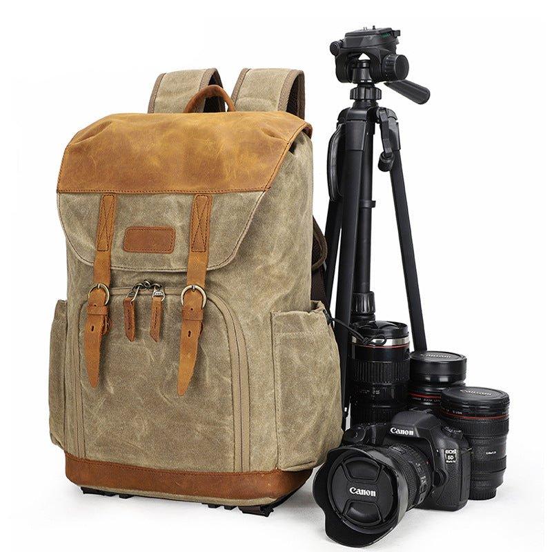 canvas leather dslr backpack Woosir Canvas DSLR Camera Backpack