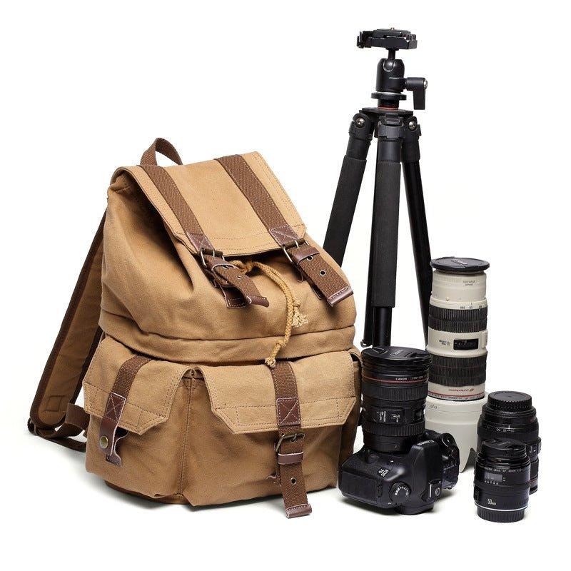 durable mini backpack canvas camera Military Style Canvas DSLR Camera Backpack