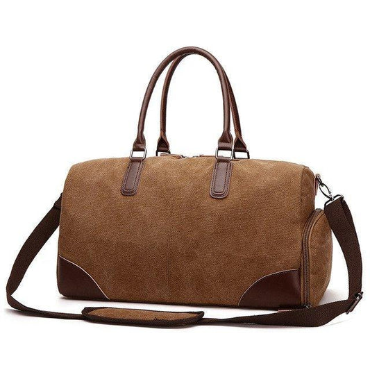 Canvas Duffel Leather Carry On Bag - Woosir