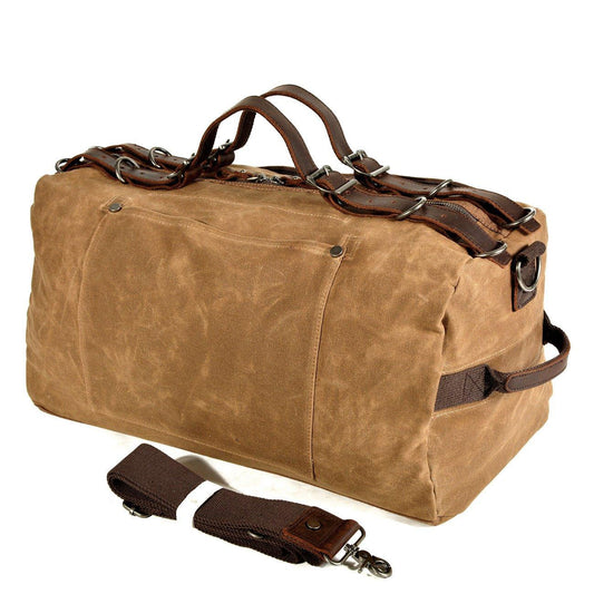 Waxed Canvas Travel Duffle Bag Carry-on Size - Woosir