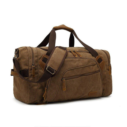 Canvas Duffle Bag with Shoe Compartment - Woosir