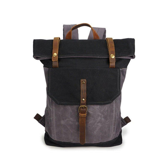 Vintage Backpack Roll Top with Laptop Sleeve - Woosir