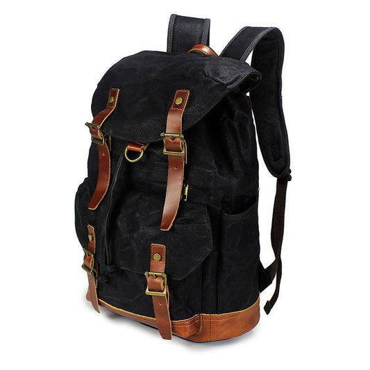 Large Canvas Backpack Vintage with Laptop Sleeve - Woosir