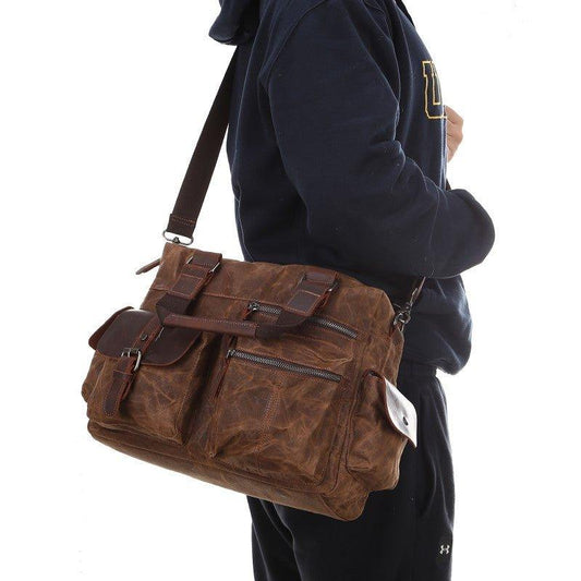 Woosir Canvas Laptop Messenger Bag Mens Satchel - Woosir