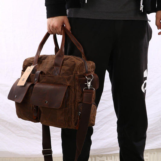 Woosir Canvas Men Satchel with Laptop Compartment - Woosir