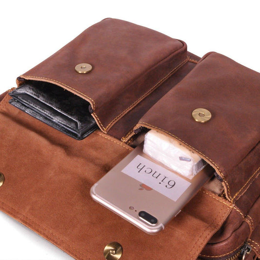Woosir Classic Genuine Leather Messenger Bag for Men - Woosir