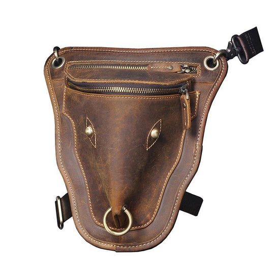 Woosir Cool Cow Head Leather Waist Thigh Bag - Woosir