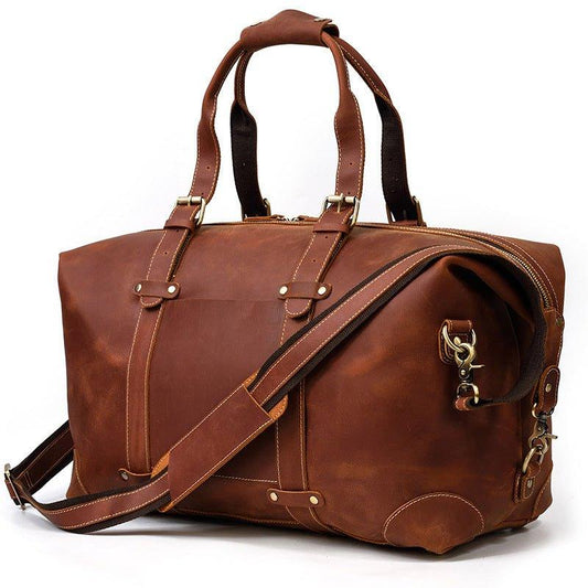 Cowhide Vintage Duffle Bag Leather - Woosir