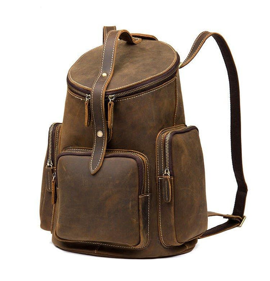 Woosir Crazy Horse Genuine Leather Mens Backpack Vintage - Woosir