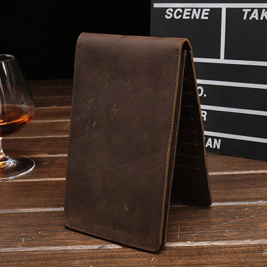 Woosir Crazy Horse Leather Card Holder Wallet Mens - Woosir