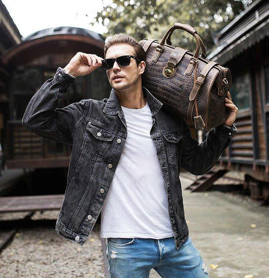 Crocodile Leather Travel Bag - Woosir