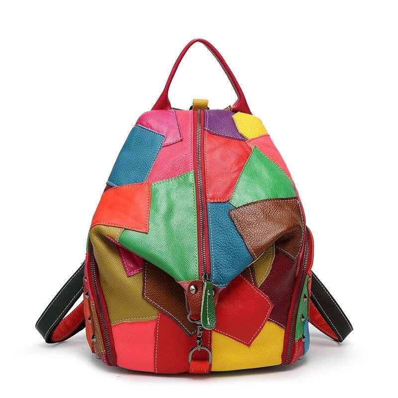 Cute Womens Leather Backpack Purse, Colorful Cute Womens Leather Backpack Purse, Colorful