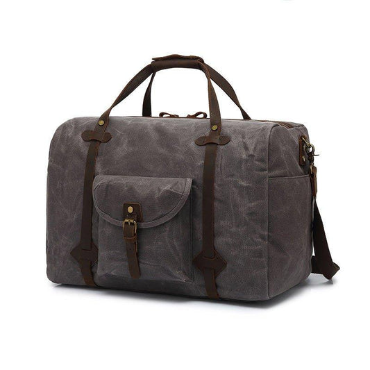 Waxed Canvas Travel Duffle Bag with Pockets - Woosir