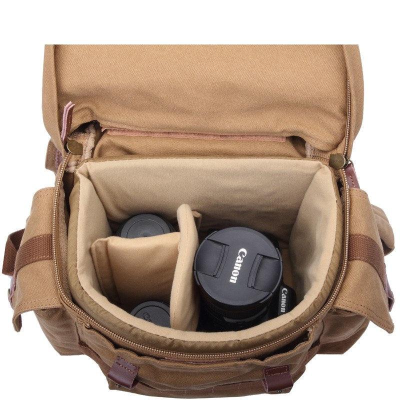 Fashion Canvas Camera Backpack DSLR Case Rucksack - Woosir