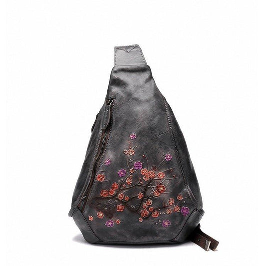 Brush Off Leather Embossed Sling Bag for Women - Woosir