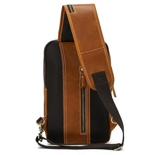 Cowhide Leather Cross Body Sling Bag For Men - Woosir