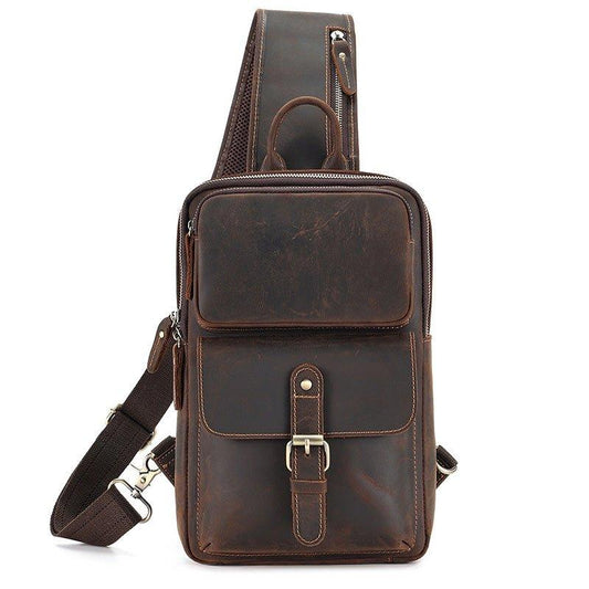 Leather Cross Body Sling Bag - Woosir