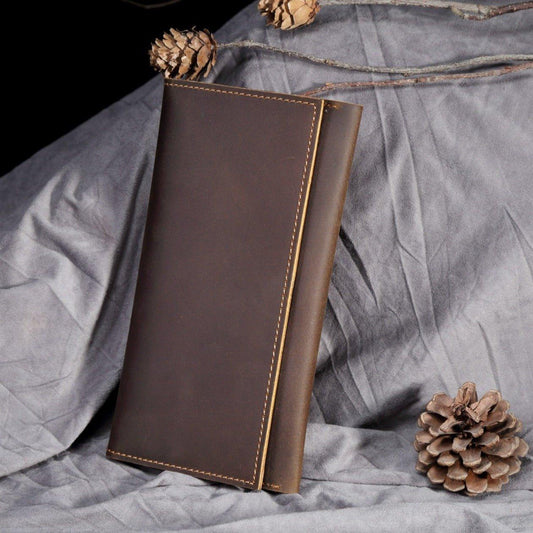 Woosir Crazy Horse Leather Men Wallets Long Style - Woosir
