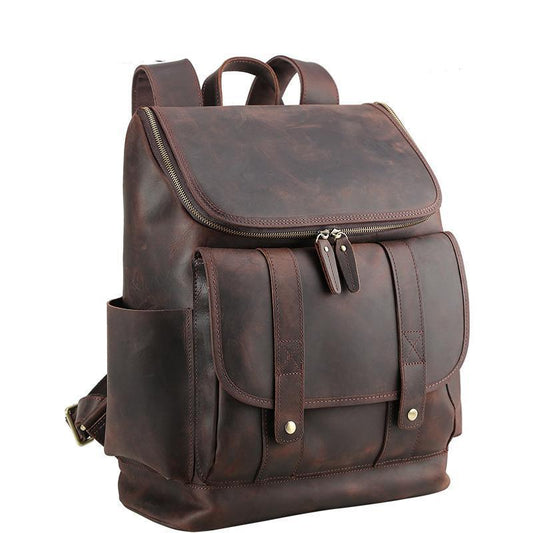 Vintage Leather Backpack for 16 Inch Laptop - Woosir