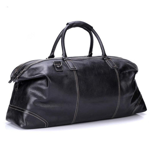 Woosir Genuine Leather Black Duffel Bag Mens - Woosir