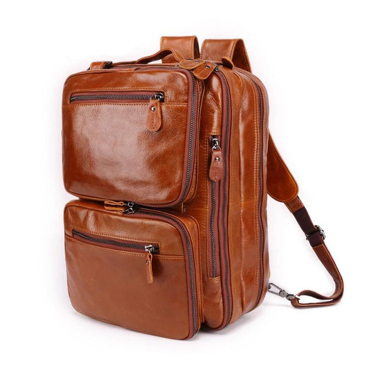 Woosir Leather Briefcase Backpack Convertible 15.6" - Woosir