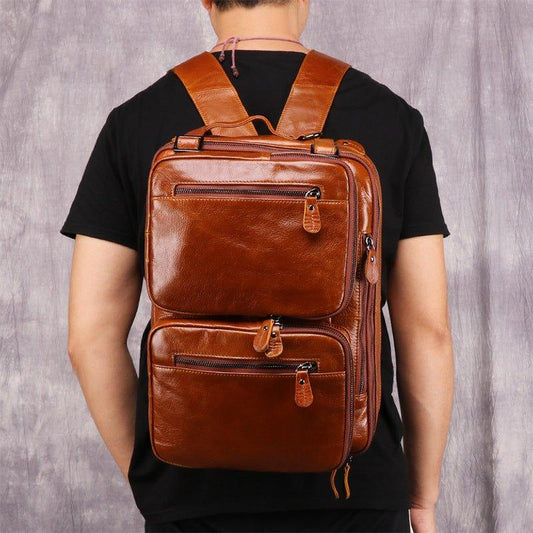 Woosir Leather Briefcase Backpack Convertible 15.6" - Woosir