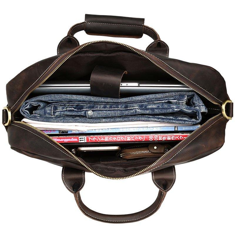 Woosir Leather Briefcase for Men 16 Inches Laptop Bag - Woosir