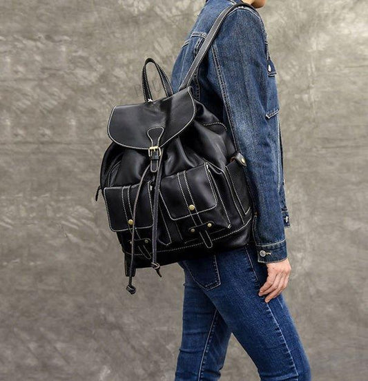 Woosir Genuine Leather Drawstring Backpack 14 Inches - Woosir