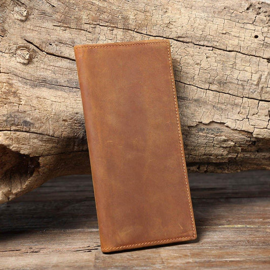 Woosir Leather Mens Long Wallet With Zipper Inside - Woosir