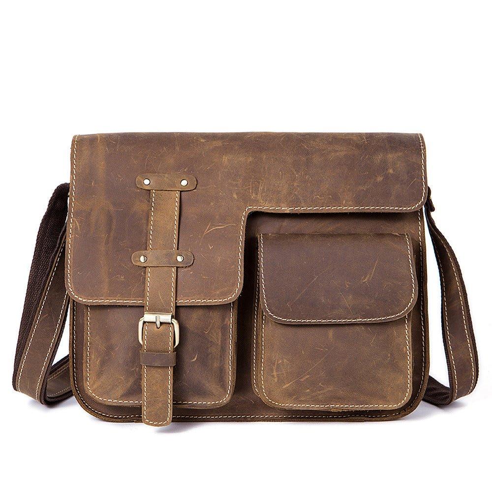 Vintage Messenger Bag Mens Italian Leather - Woosir