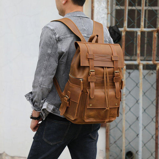 Woosir Laptop Leather Rucksack for Men - Woosir