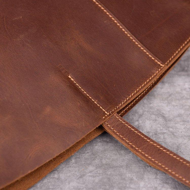 Woosir Large Leather Tote with Inner Pocket - Woosir