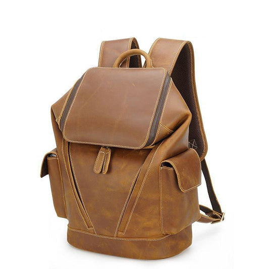 Woosir Large Leather Travel Backpack for 14" Laptop - Woosir