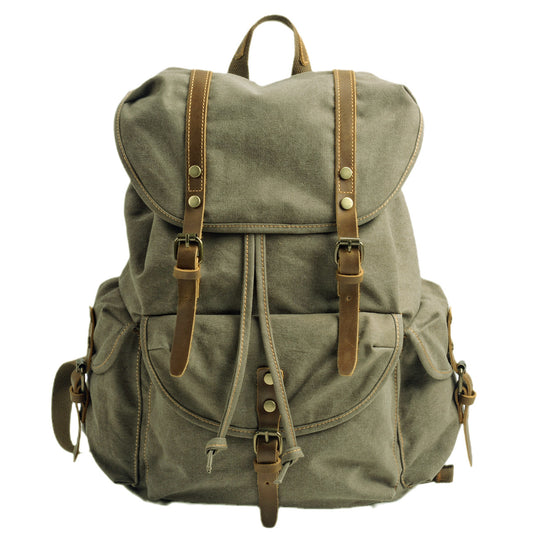 Large Vintage Canvas Backpack Travel For Men - Woosir