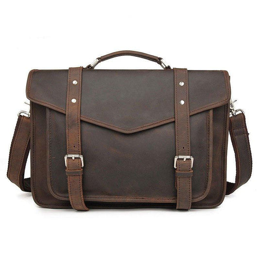 Woosir Leather Attache Case for Men 14 Inch - Woosir