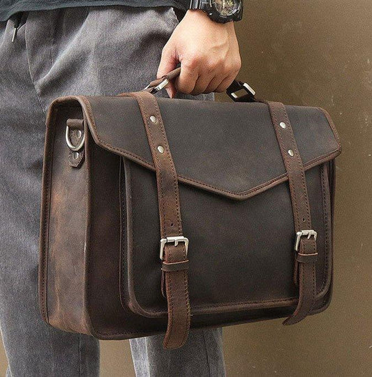 Woosir Leather Attache Case for Men 14 Inch - Woosir